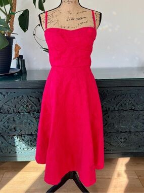 Strapless Red Womens Dress With Pockets